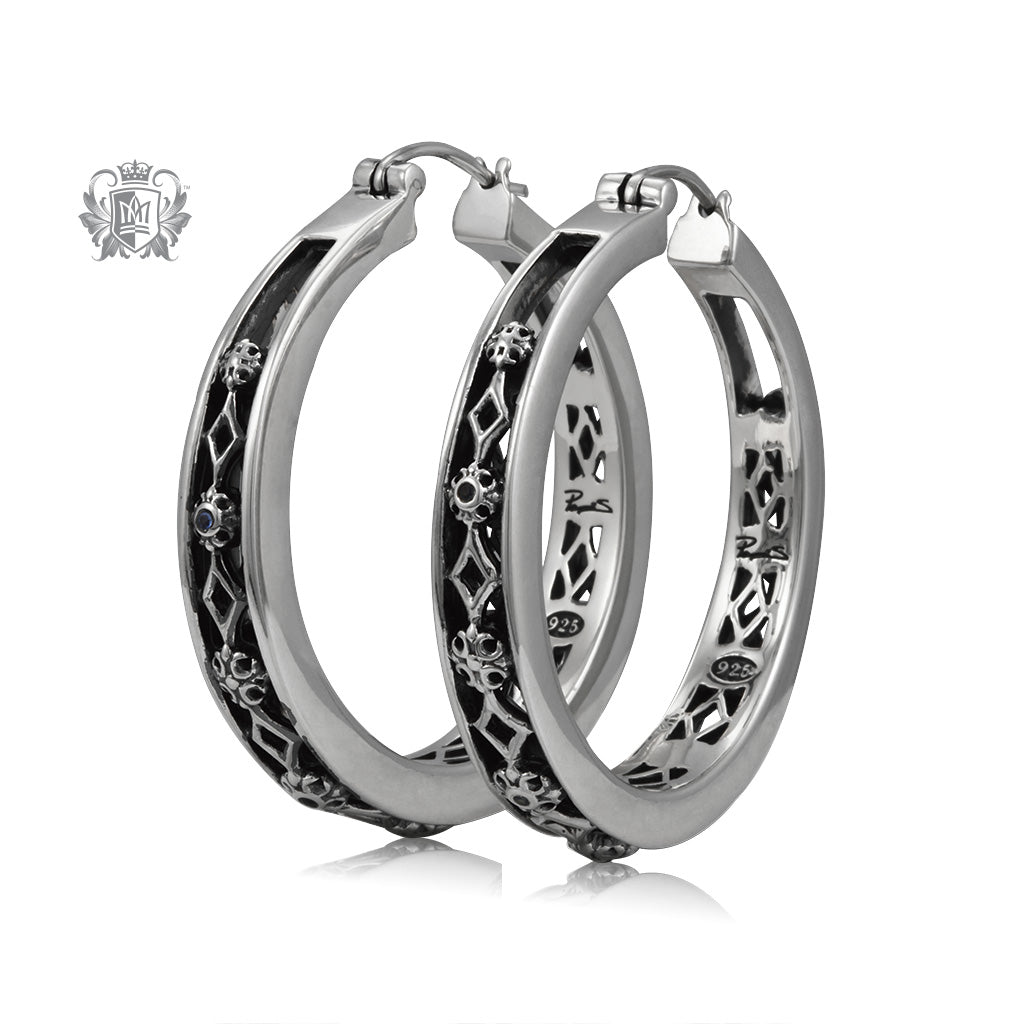 Large Parisian Hoops with Sapphire Accents