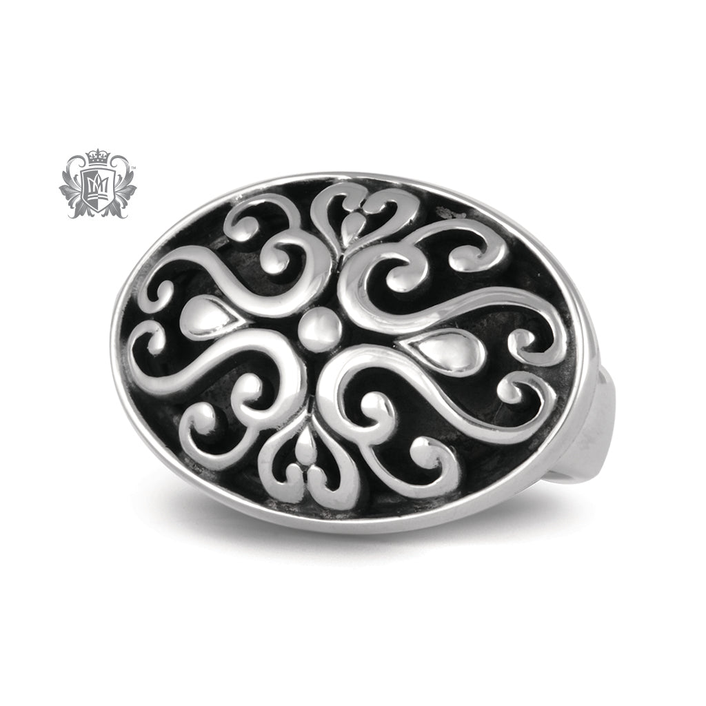 Large Oval Scroll Ring
