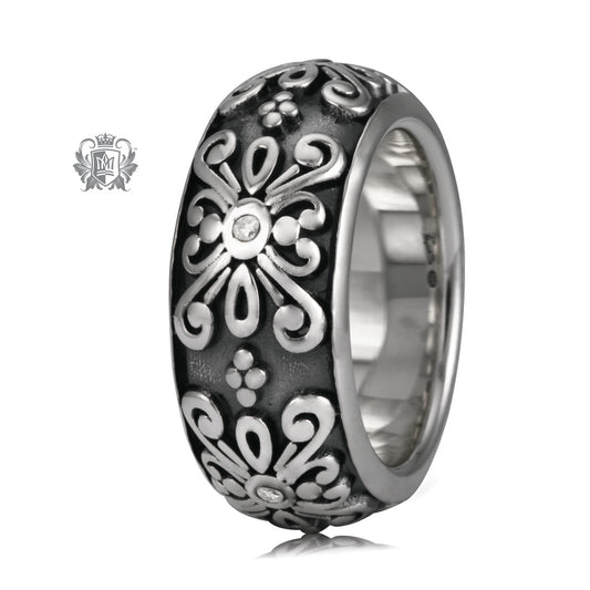 Gemstone Scroll Flower Band