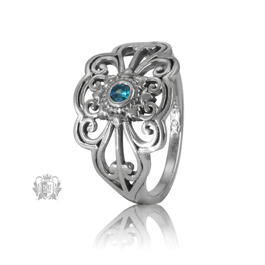 Panos Konidas Marquise Scroll Ring