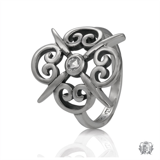 Panos Konidas Scroll Shield Ring