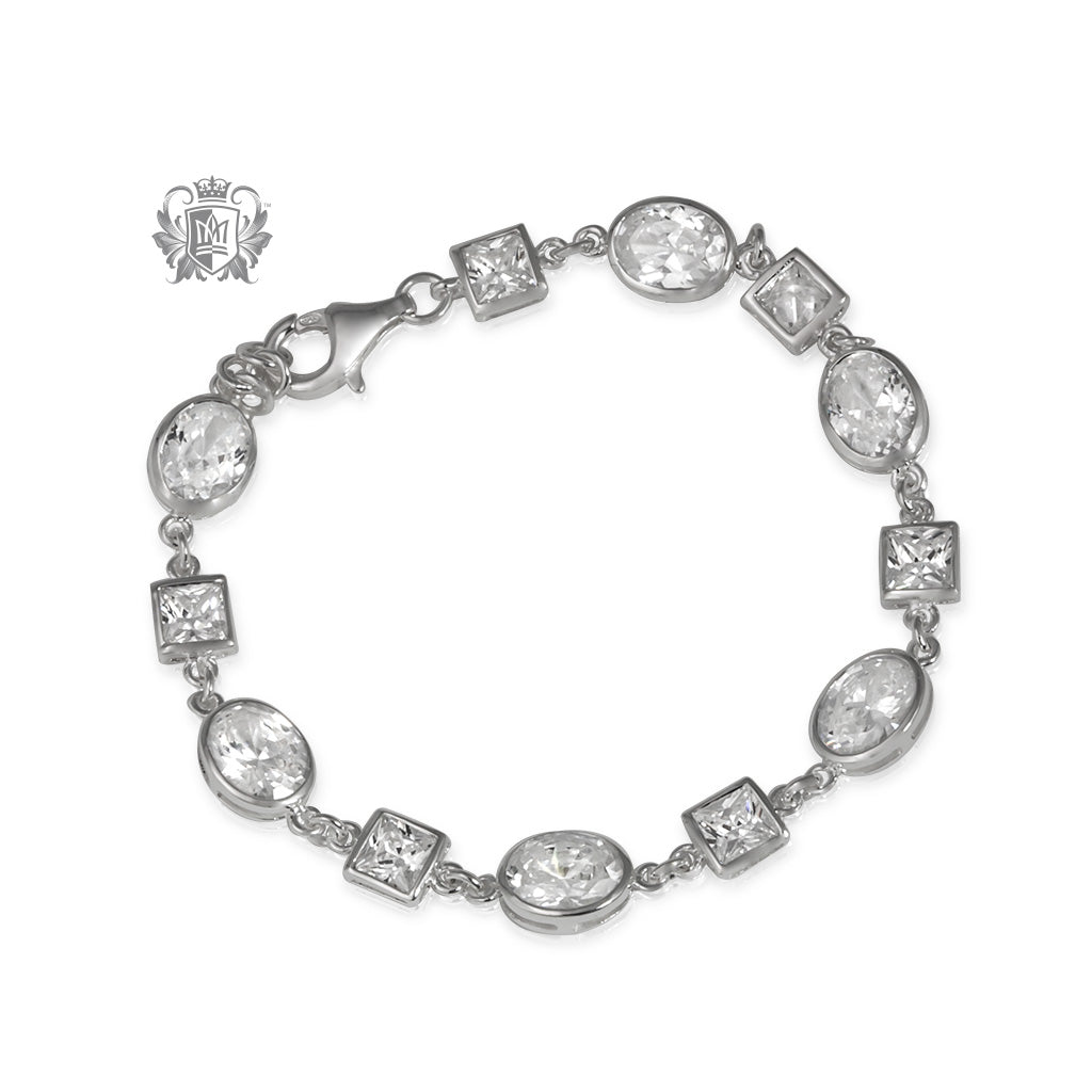 Geometric Gem Tennis Bracelet