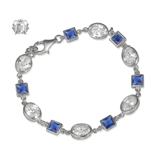 Geometric Gem Tennis Bracelet