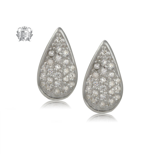 Pave Cubic Drop Studs