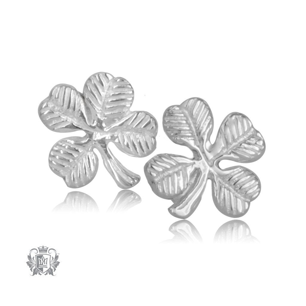 Sterling Silver Four Leaf Clover Stud Earrings