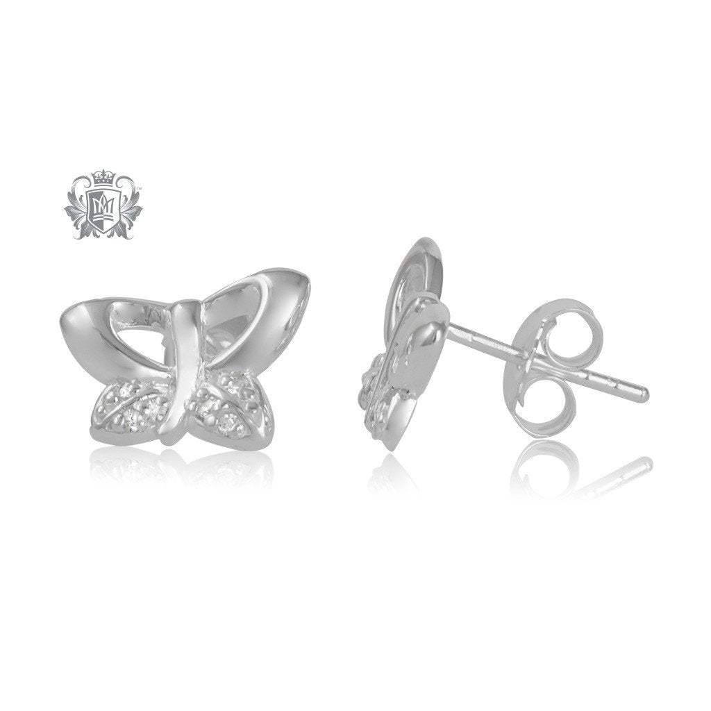 Metalsmiths Sterling Silver Butterfly Earrings - side
