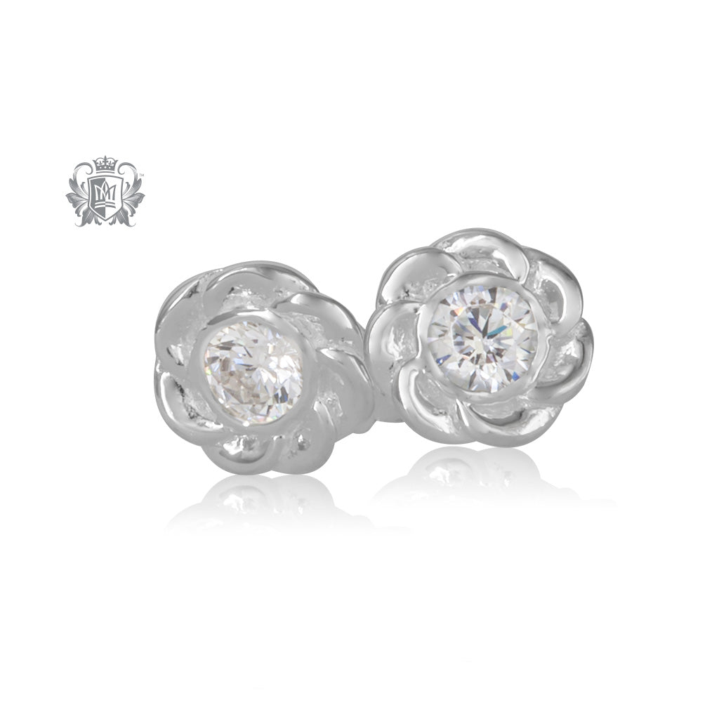 Cabled Sparkle Stud Earrings