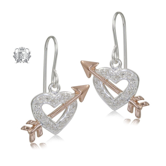 Rose Gold Dipped Heartbreaker Earrings Sterling Silver