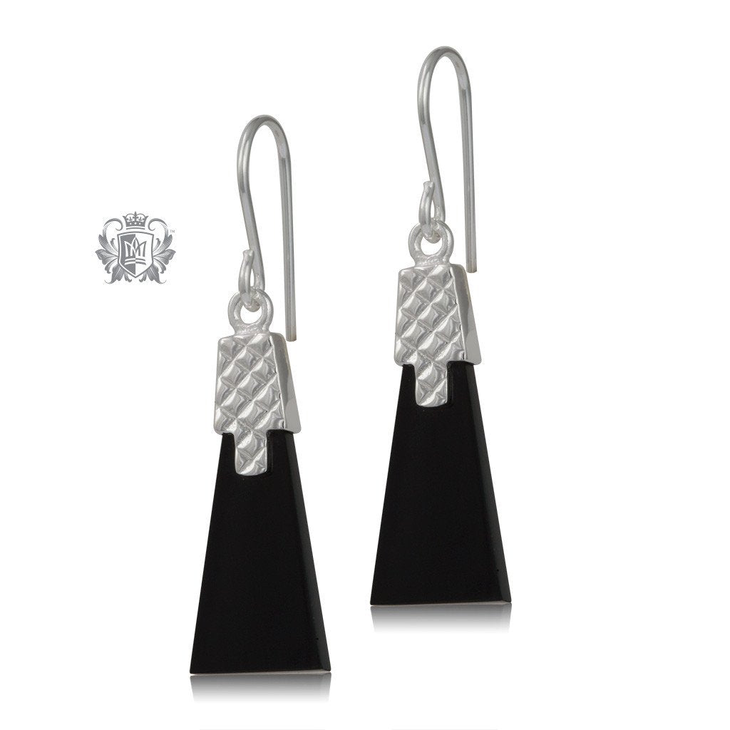 Black Onyx Deco Sterling Silver Earrings