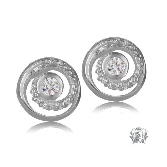 Metalsmiths Sterling Silver Dazzling Swirl Stud Earrings - front