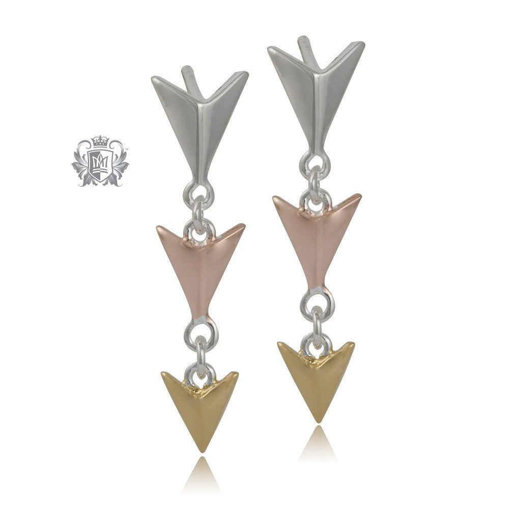 Articulated Triple Arrow Earrings