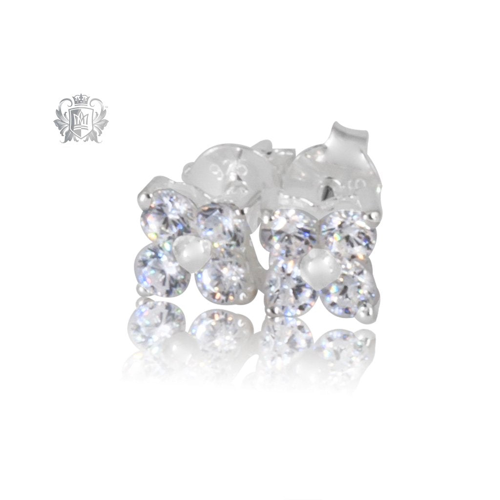 Small Cubic Cluster Stud Earrings