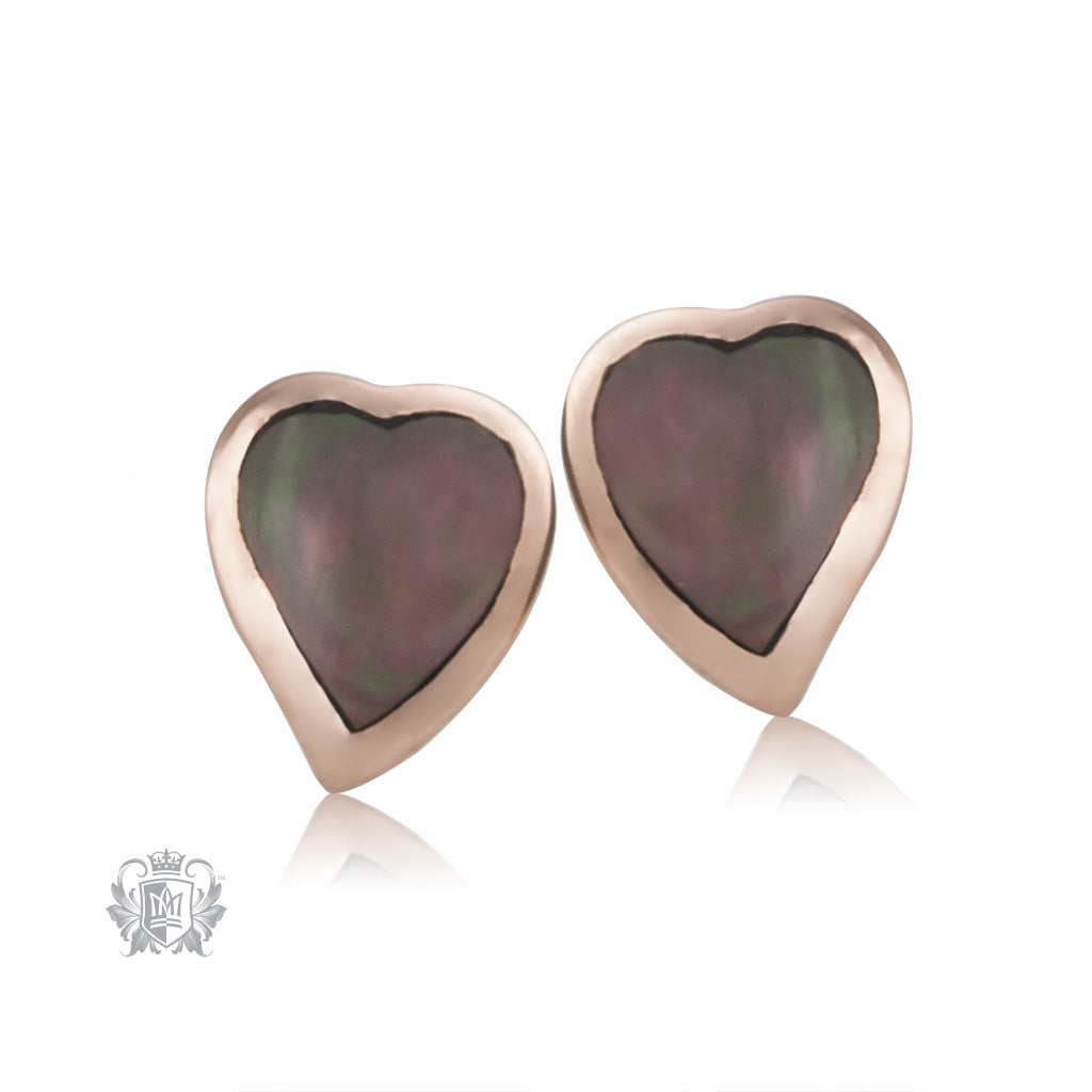 Mother of Pearl Heart Studs