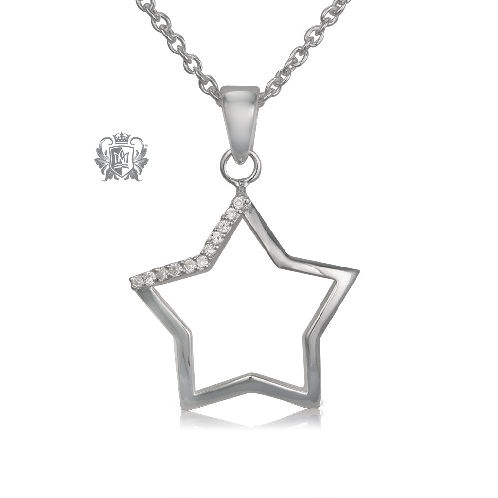 Freeform Pave Star Pendant