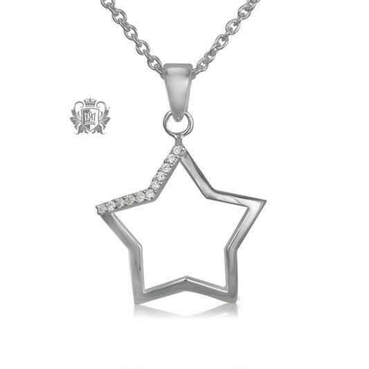 Freeform Pave Star Pendant