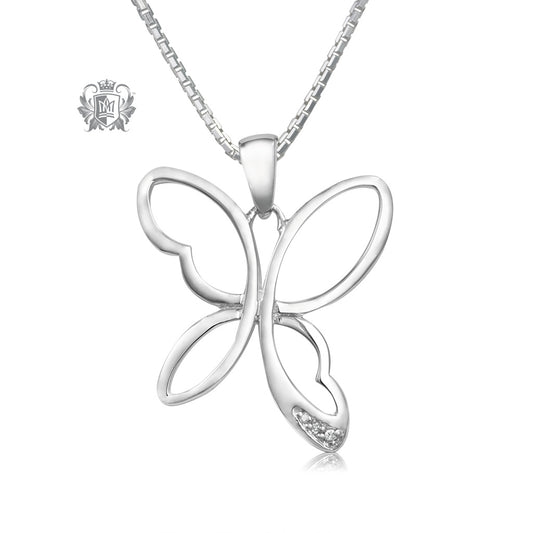 Diamond Butterfly Pendant