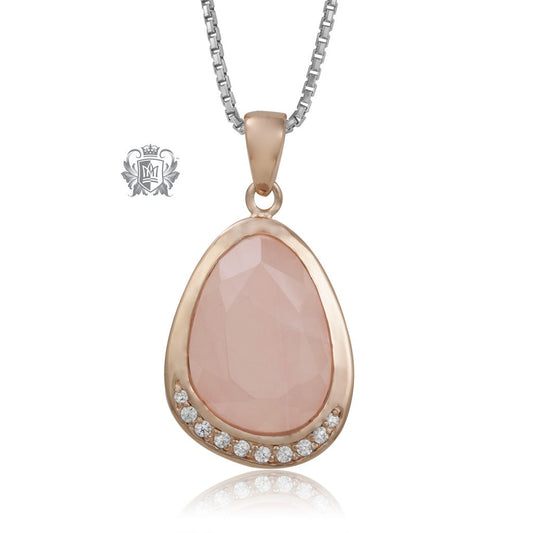 Rose Gold Dipped Rose Quartz Necklace Metalsmiths Sterling Silver
