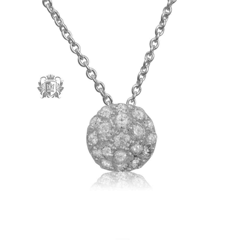 Pave Cubic Dome Slider Necklace