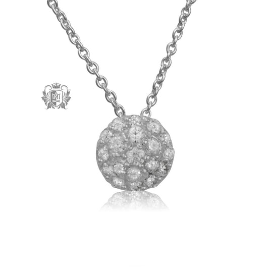 Pave Cubic Dome Slider Necklace