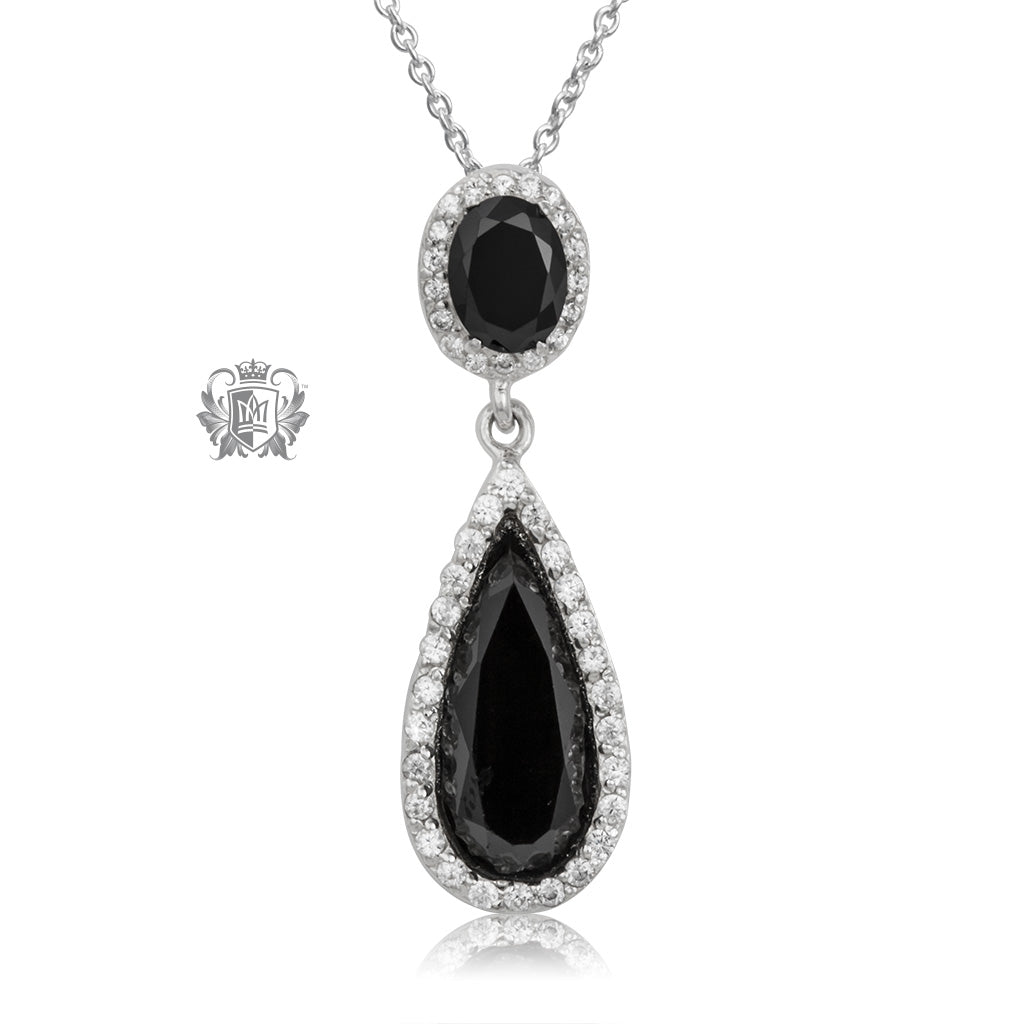 Checker Cut Double Drop Necklace