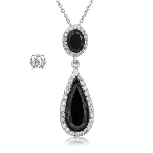 Checker Cut Double Drop Necklace