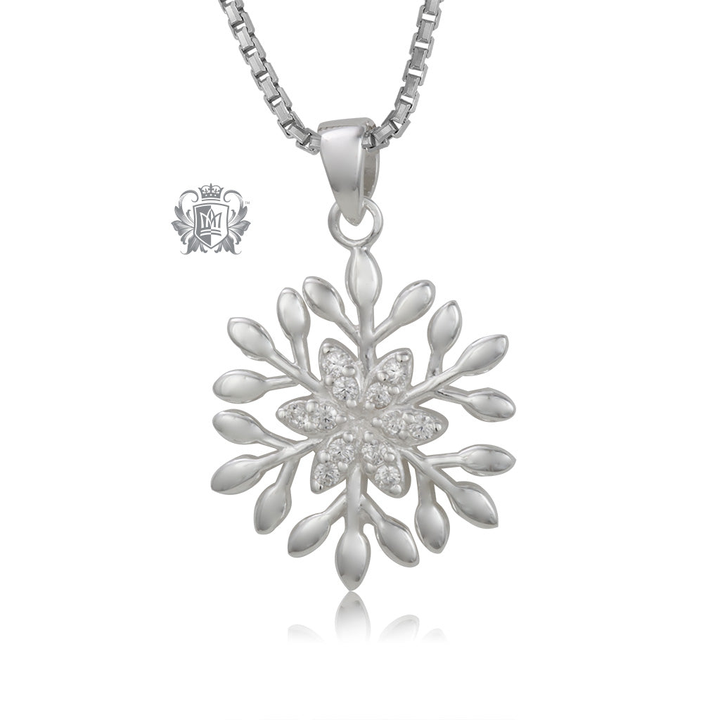 Pavé Cubic Snowflake Pendant – Metalsmiths Sterling