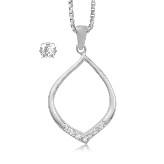 Pavé Cubic Open Drop Pendant