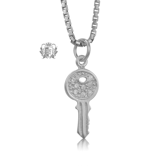 Petite Pave Key Pendant