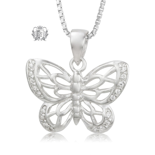 Sparkling Butterfly Cubic Pendant