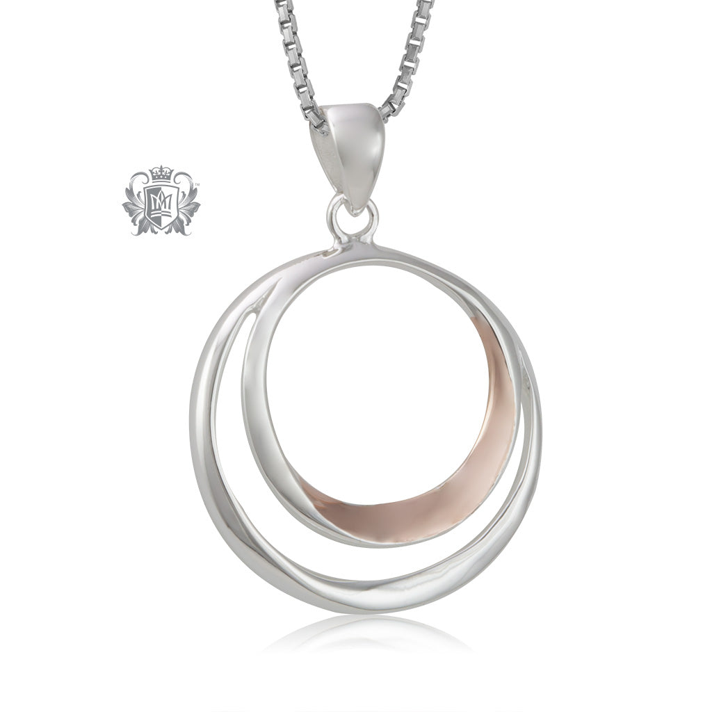 Double Loop Pendant with Rose Gold