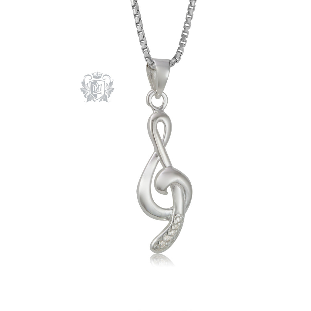 Sparkling Treble Clef Pendant