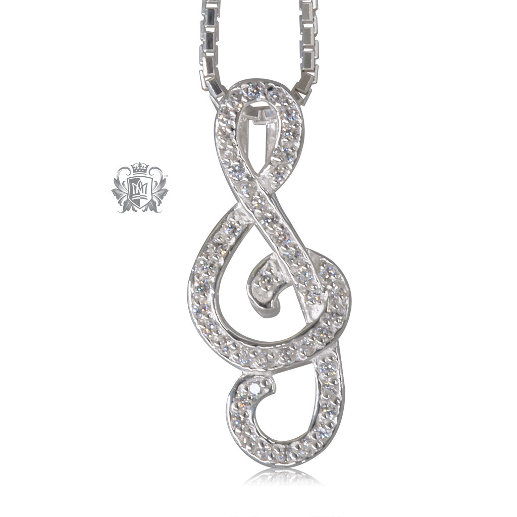 Dazzling Treble Clef Slider Pendant