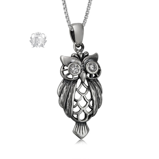 Sparkling Wisdom Owl Pendant