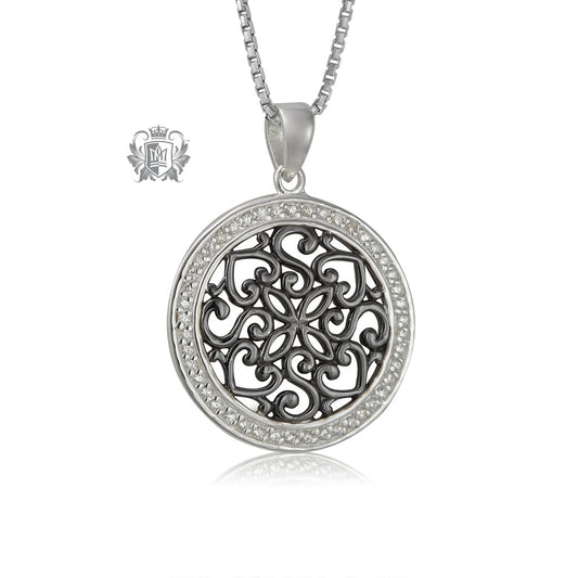 Oxidized Medallion Pendant