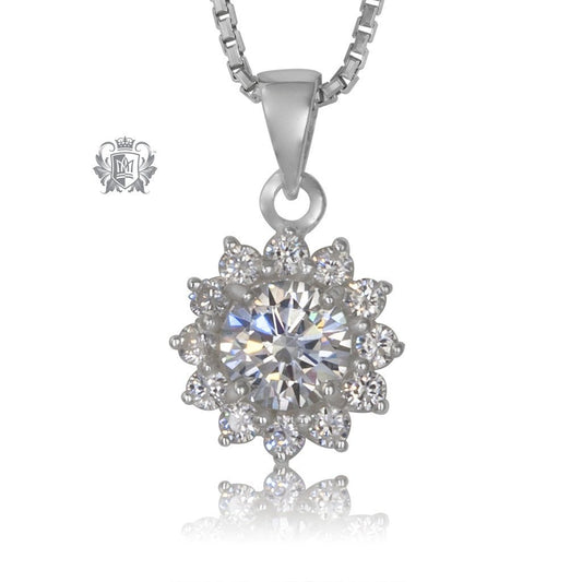 Metalsmiths Sterling Silver Round Cubic Cluster Pendant - Clear