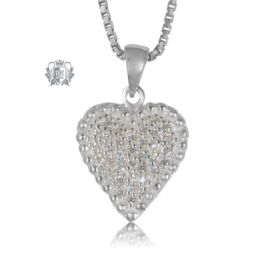 Metalsmiths Sterling Silver Pave Heart Slider Pendant