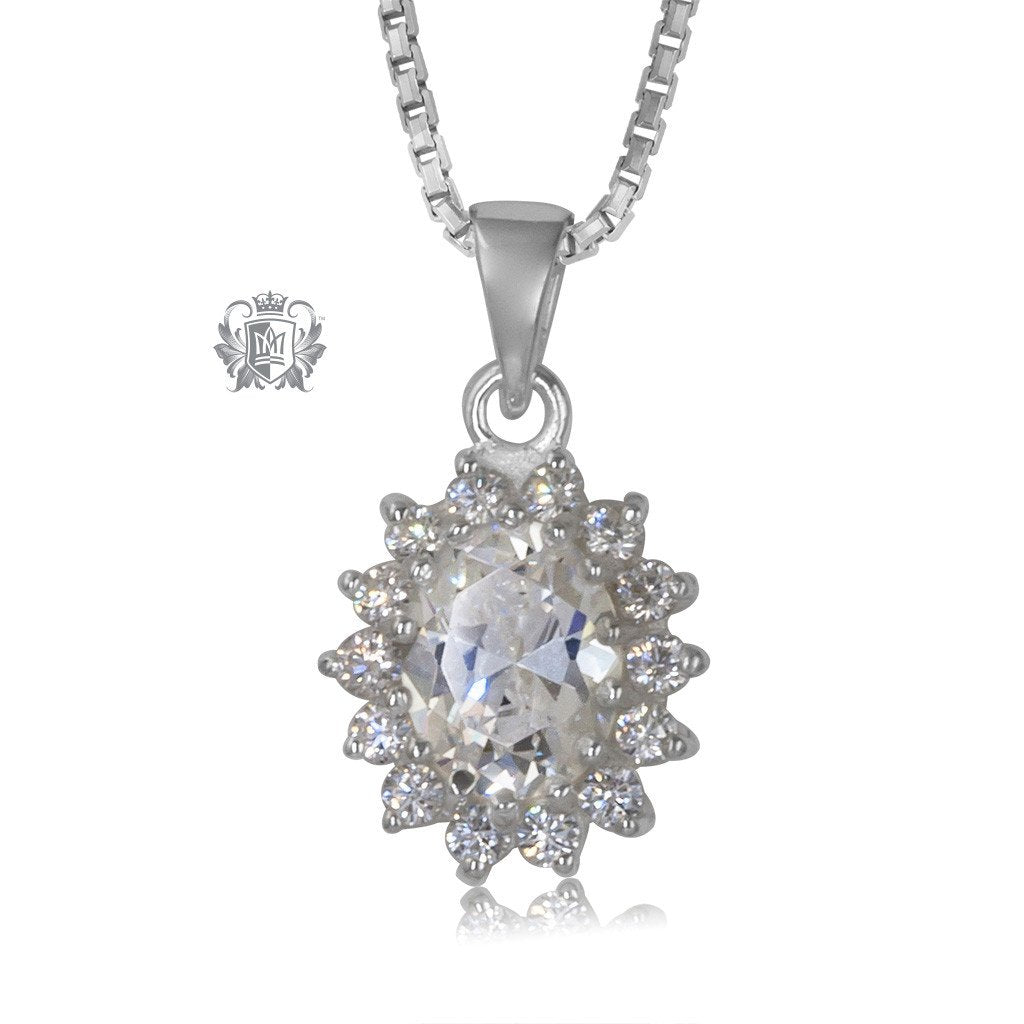 Oval Cubic Cluster Pendant - Classic Cubic