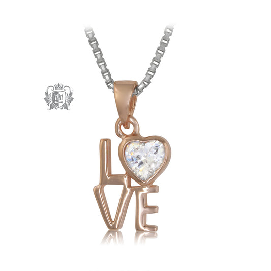 Rose Gold Dipped Love Pendant