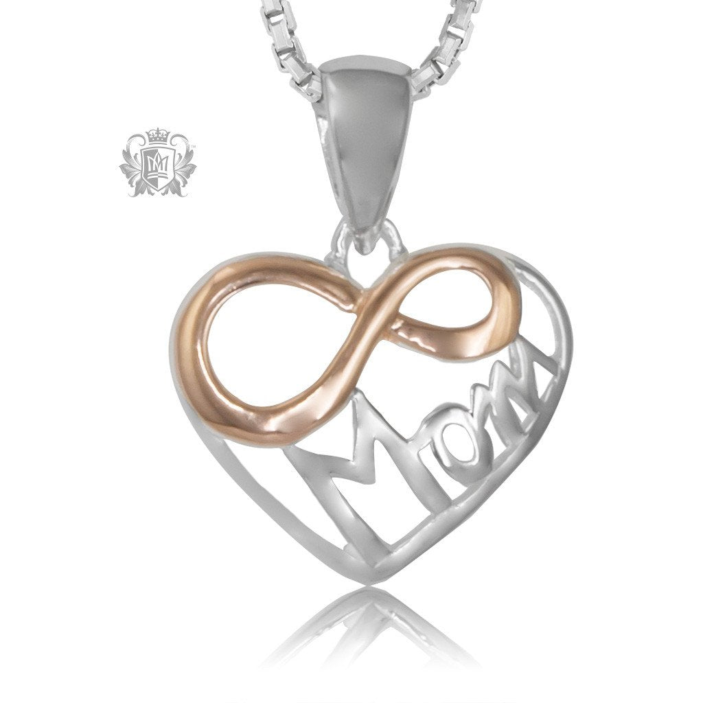 Metalsmiths Sterling Silver Mom Forever Rose Gold Dipped Pendant