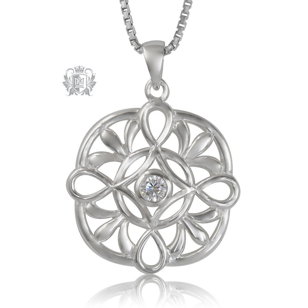 Metalsmiths Sterling Silver Large Loopy Celtic Knot Sparkling Pendant