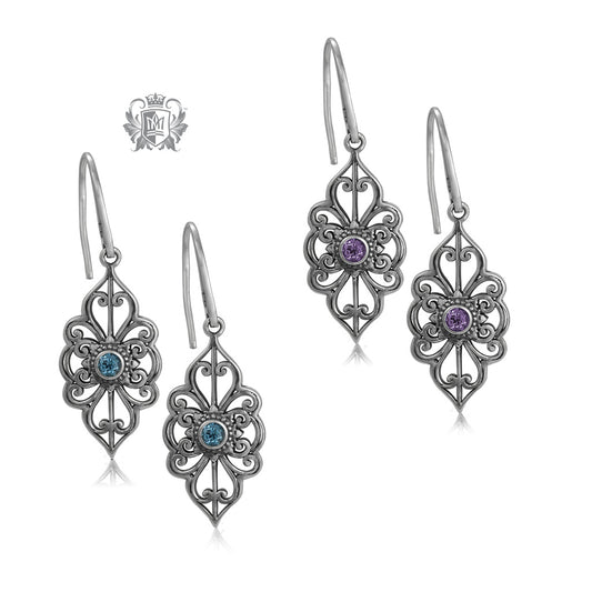 Panos K Marquise Scroll Earrings
