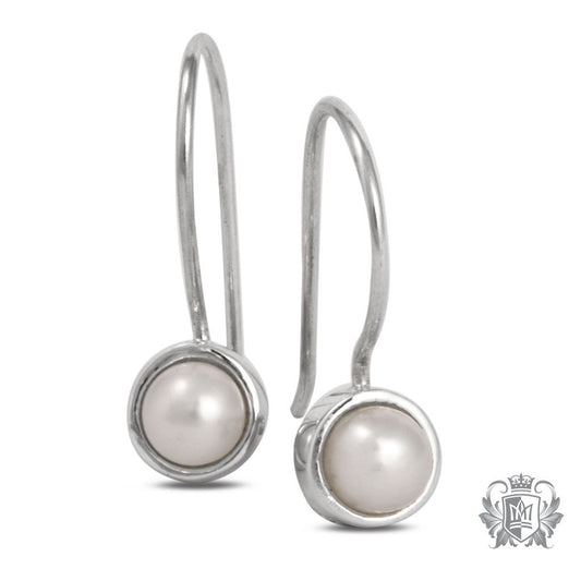 Metalsmiths Sterling Silver Small Fresh Water Pearl Hanger Earrings