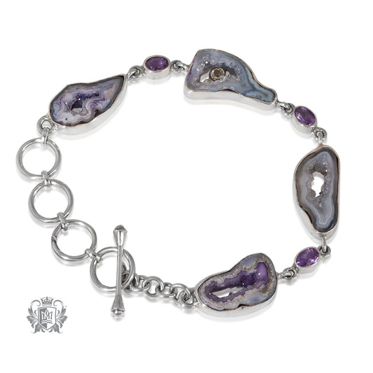 Amethyst Agate & Amethyst Toggle Bracelet