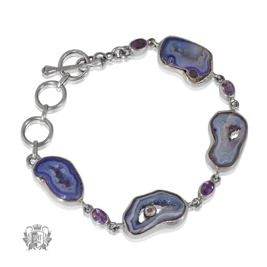 Amethyst Agate & Amethyst Toggle Bracelet