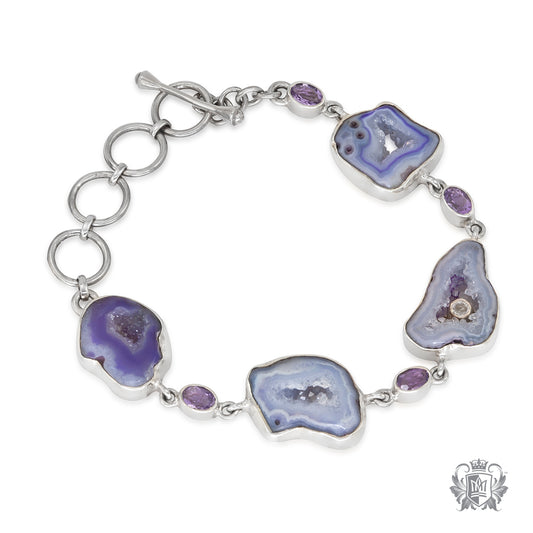 Amethyst Agate & Amethyst Toggle Bracelet