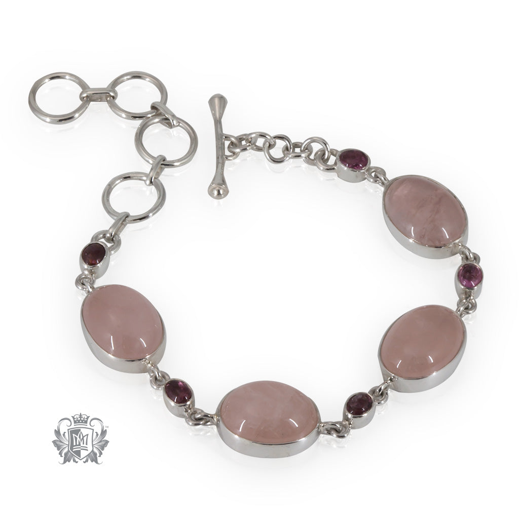 Rose Quartz and Tourmaline Bracelet