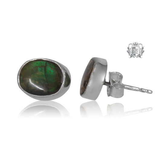 Medium Ammolite Stud Earrings