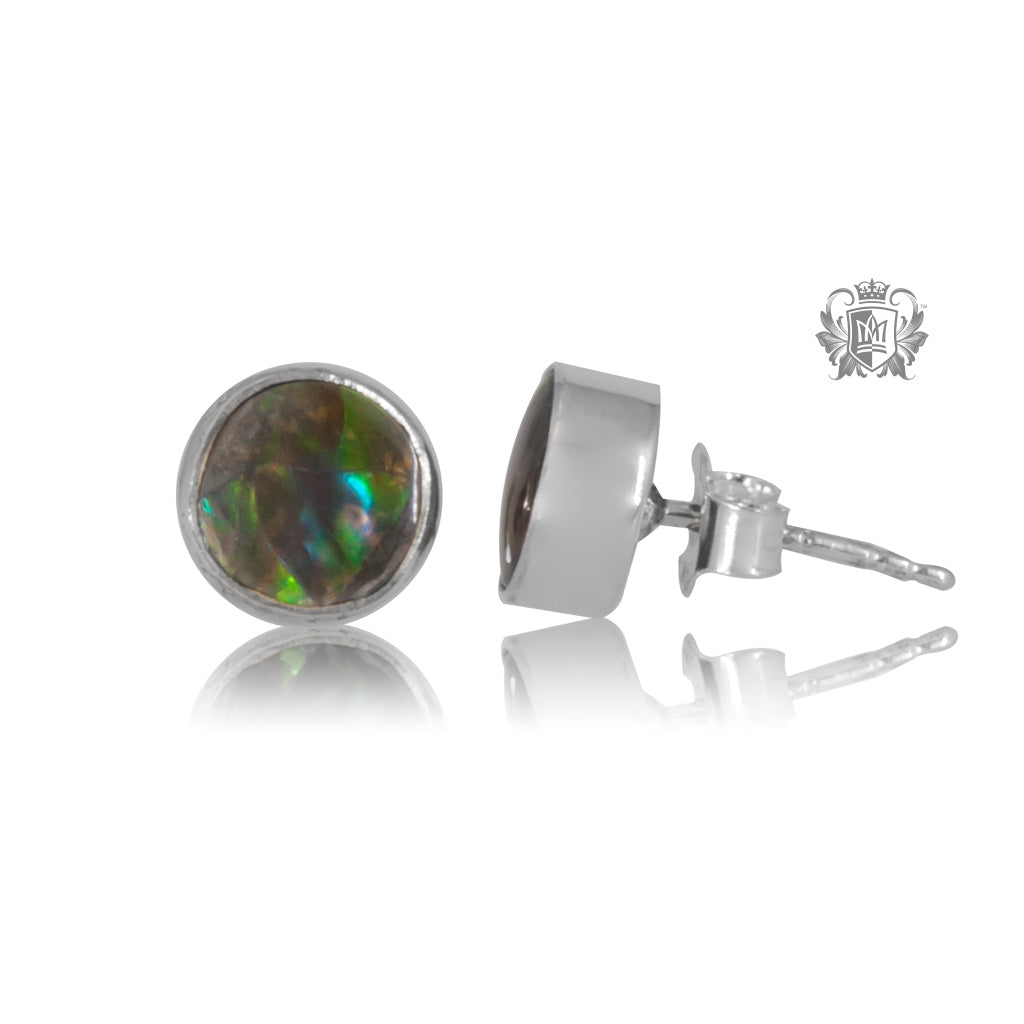 Small Ammonlite Round Studs Earrings
