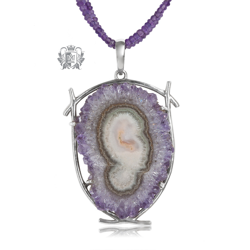 Amethyst Geode Slice Pendant