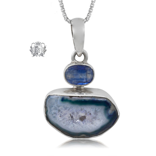 Iolite & Denim Agate Pendant